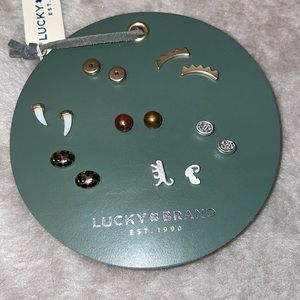 Lucky Brand seven pairs of post earrings nwt